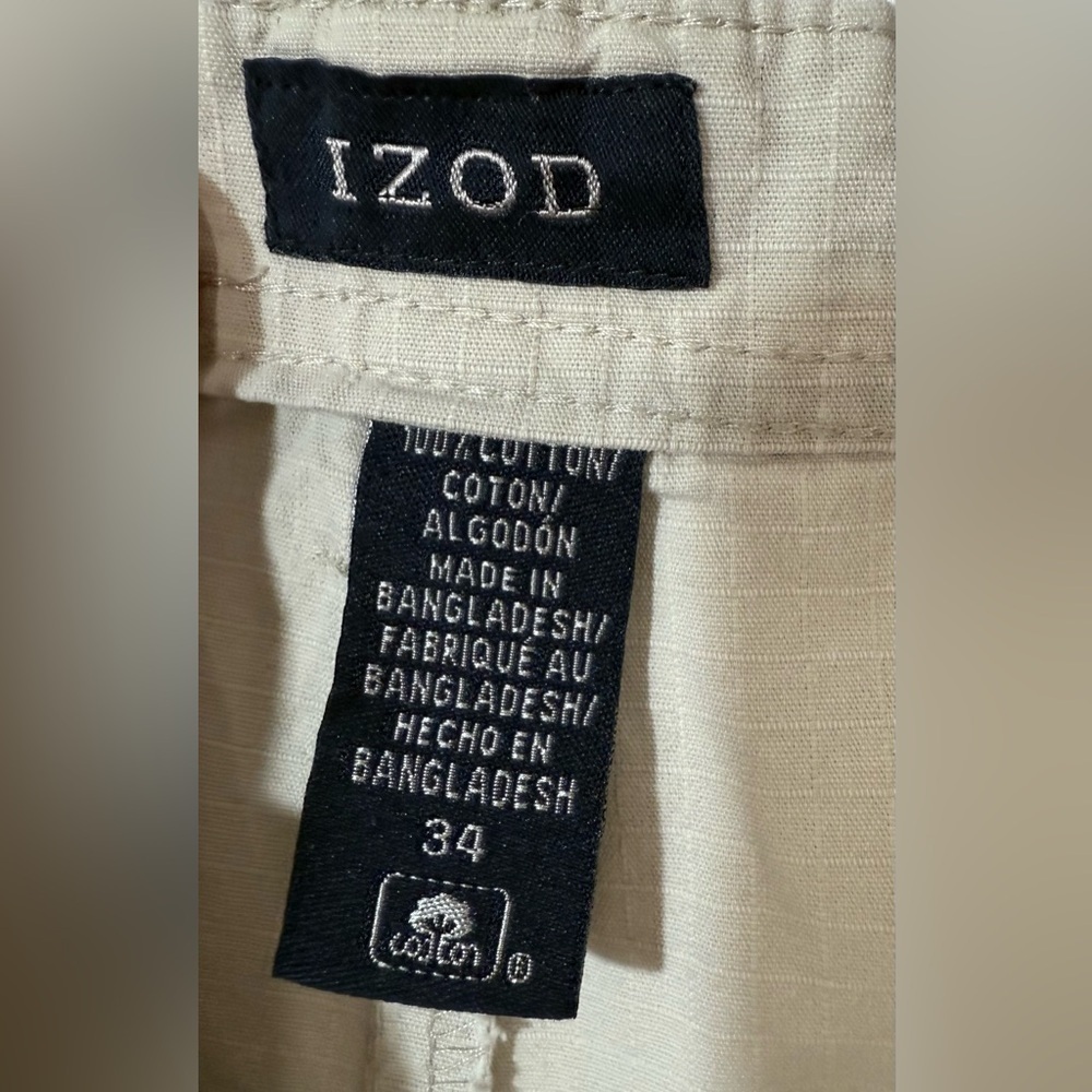 Izod Cargo Shorts Mens 34 Gray Cotton Utility Casual Y2K Outdoor - Picture 8 of 9